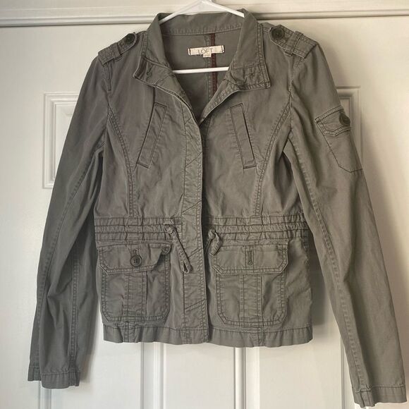 Loft Army Green Anorak Utility Jacket Size XS - Picture 1 of 10